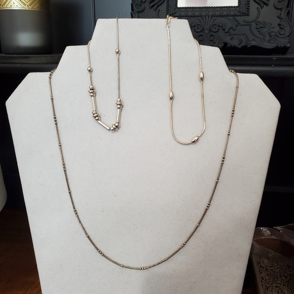 Jewelry - SET! Sterling Silver Set with Beaded Necklace and 2 Beaded Bracelets Vintage